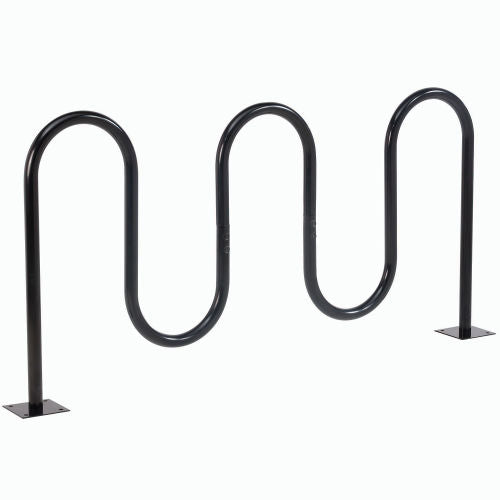 Global Industrial Wave Bike Rack, 7-Bike Capacity, Flange Mount, Black (WB652778M)