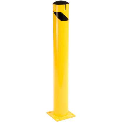 Global Industrial Steel Safety Bollard W/Chain Slots & Removable Cap, 5.5''D x 42"H (WB652900M)