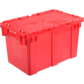 Global Industrial Plastic Attached Lid Shipping & Storage Container 22-3/8"L x 13"W x 13"H,Red (WB257810RD)