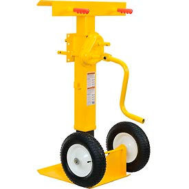 Global Industrial Hand Crank Trailer Jack Stand 100,000 Lb. Static Cap. Pneumatic Wheels (WB985432)