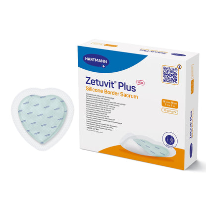 Zetuvit® Plus Silicone Border Super Absorbent Dressing Silicone Adhesive 7 X 7 Inch Sacral (1235830_BX)