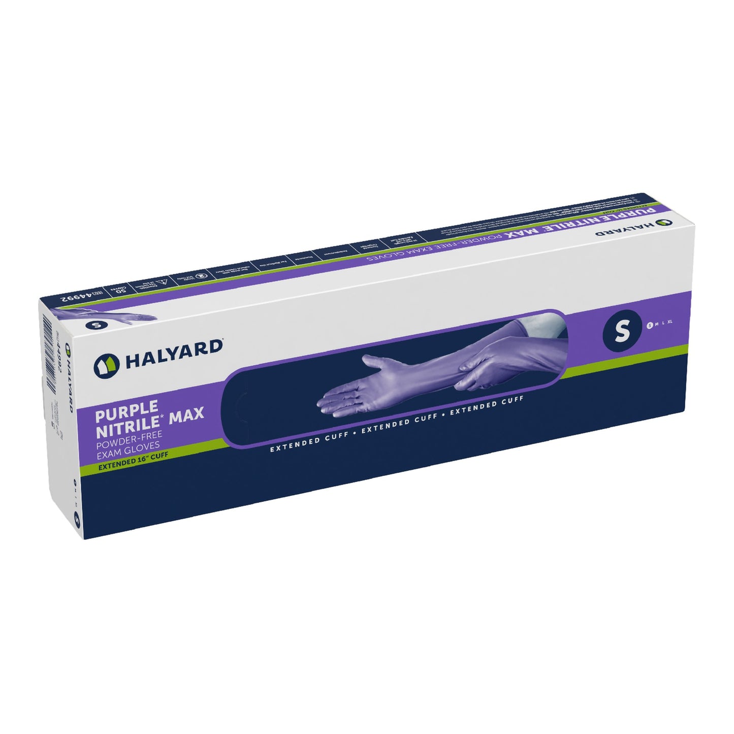 Purple Nitrile Max™ Exam Glove Small NonSterile Nitrile Extended Cuff Length Fully Textured Purple Not Rated (1051222_BX)