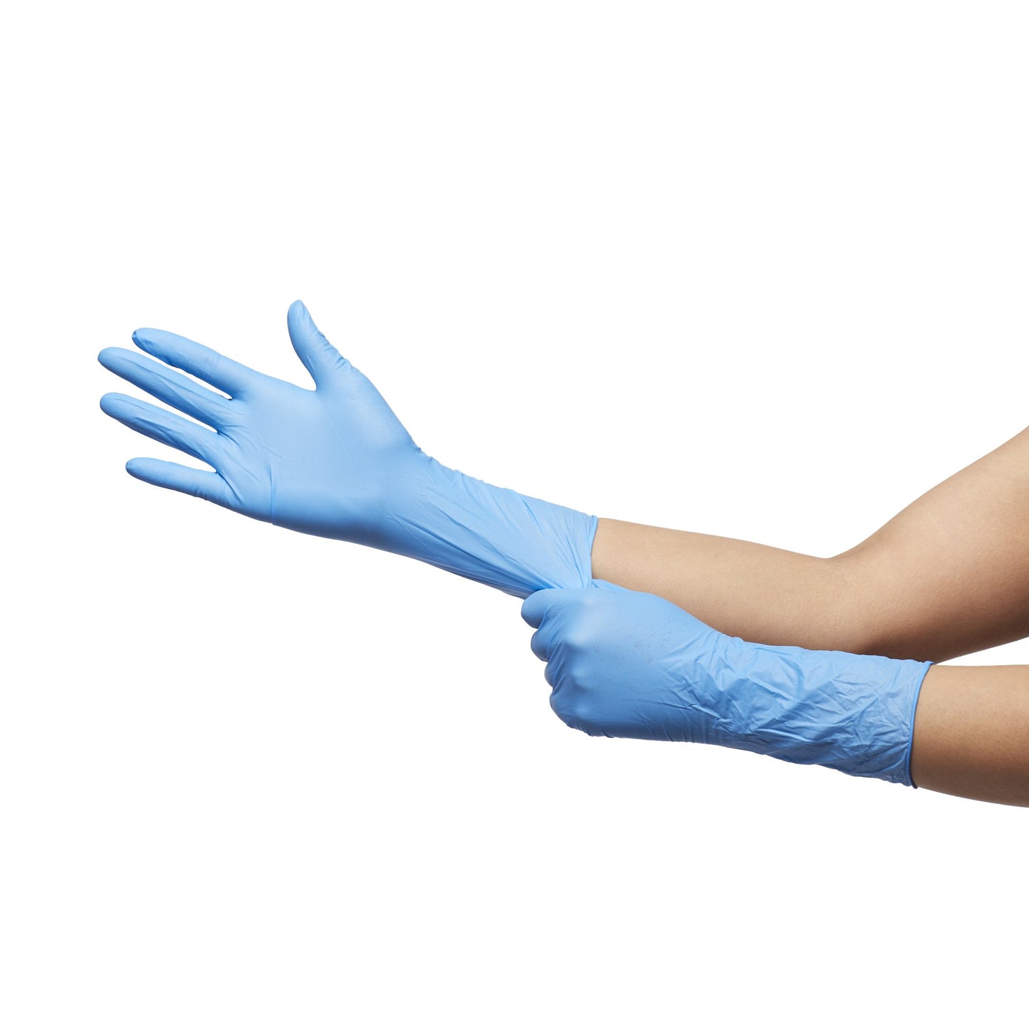 McKesson Confiderm® 6.5CX Exam Glove Medium NonSterile Nitrile Extended Cuff Length Textured Fingertips Blue Chemo Tested (921607_CS)