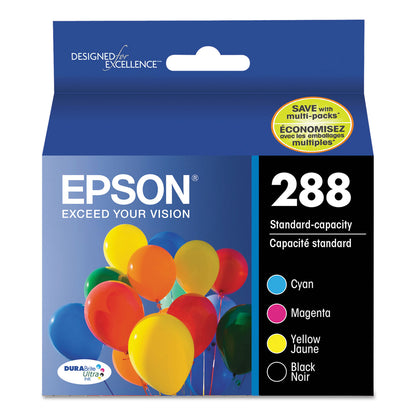 Epson® T288120-BCS DURABrite Ultra Ink, Black/Cyan/Magenta/Yellow (EPST288120BCS)