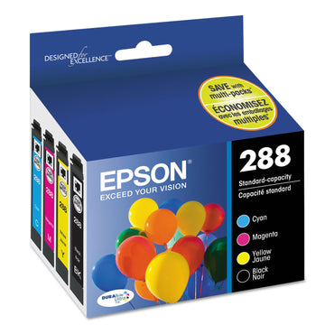 Epson® T288120-BCS DURABrite Ultra Ink, Black/Cyan/Magenta/Yellow (EPST288120BCS)