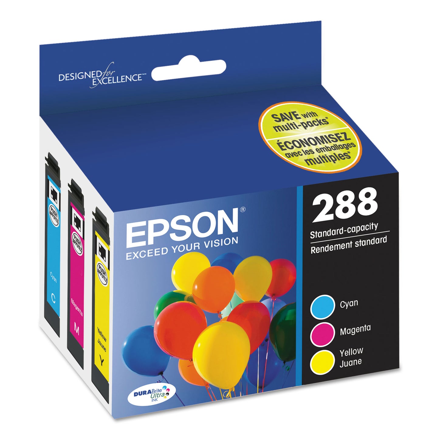 Epson® T288520-S (288) DURABrite Ultra Ink, Cyan/Magenta/Yellow (EPST288520S)