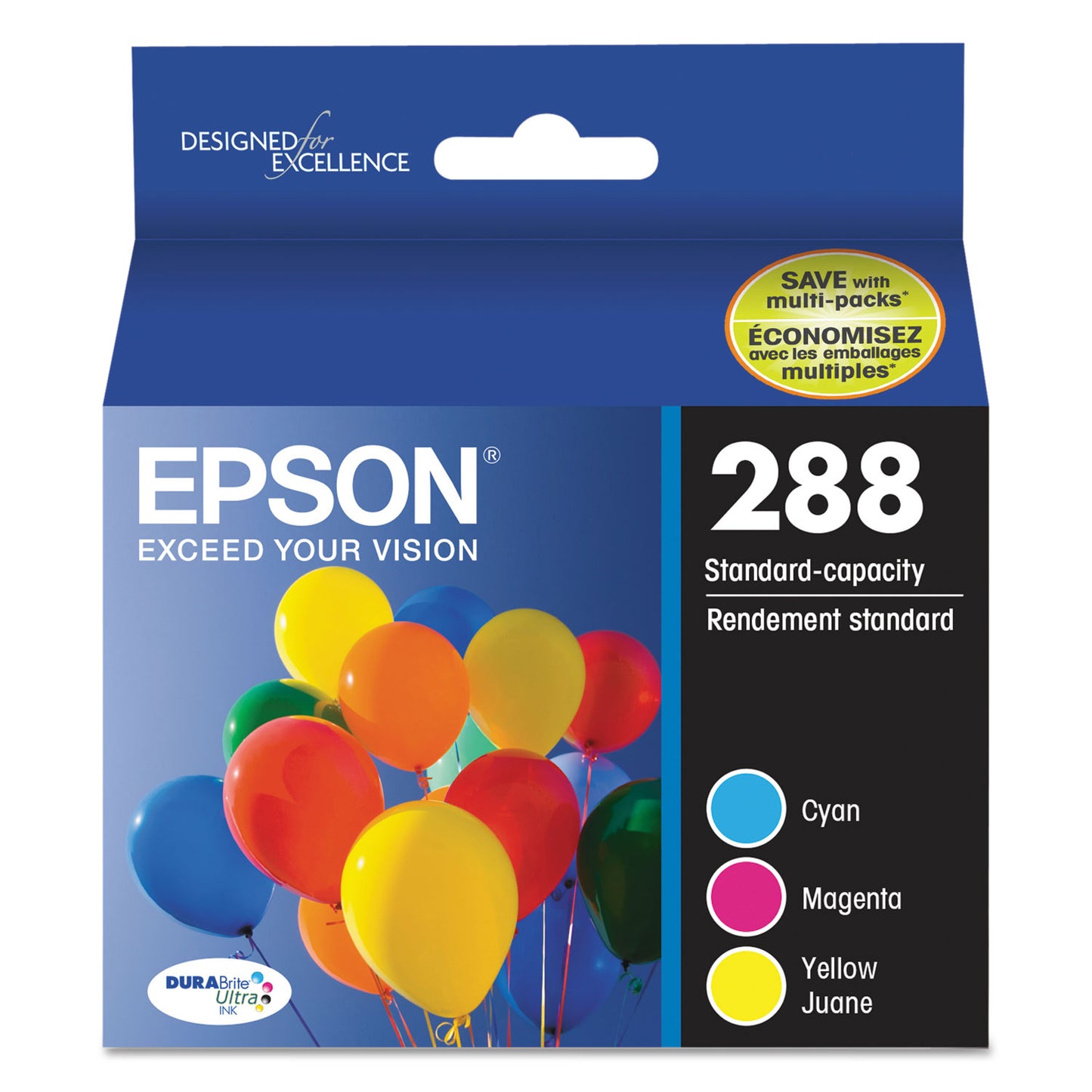 Epson® T288520-S (288) DURABrite Ultra Ink, Cyan/Magenta/Yellow (EPST288520S)