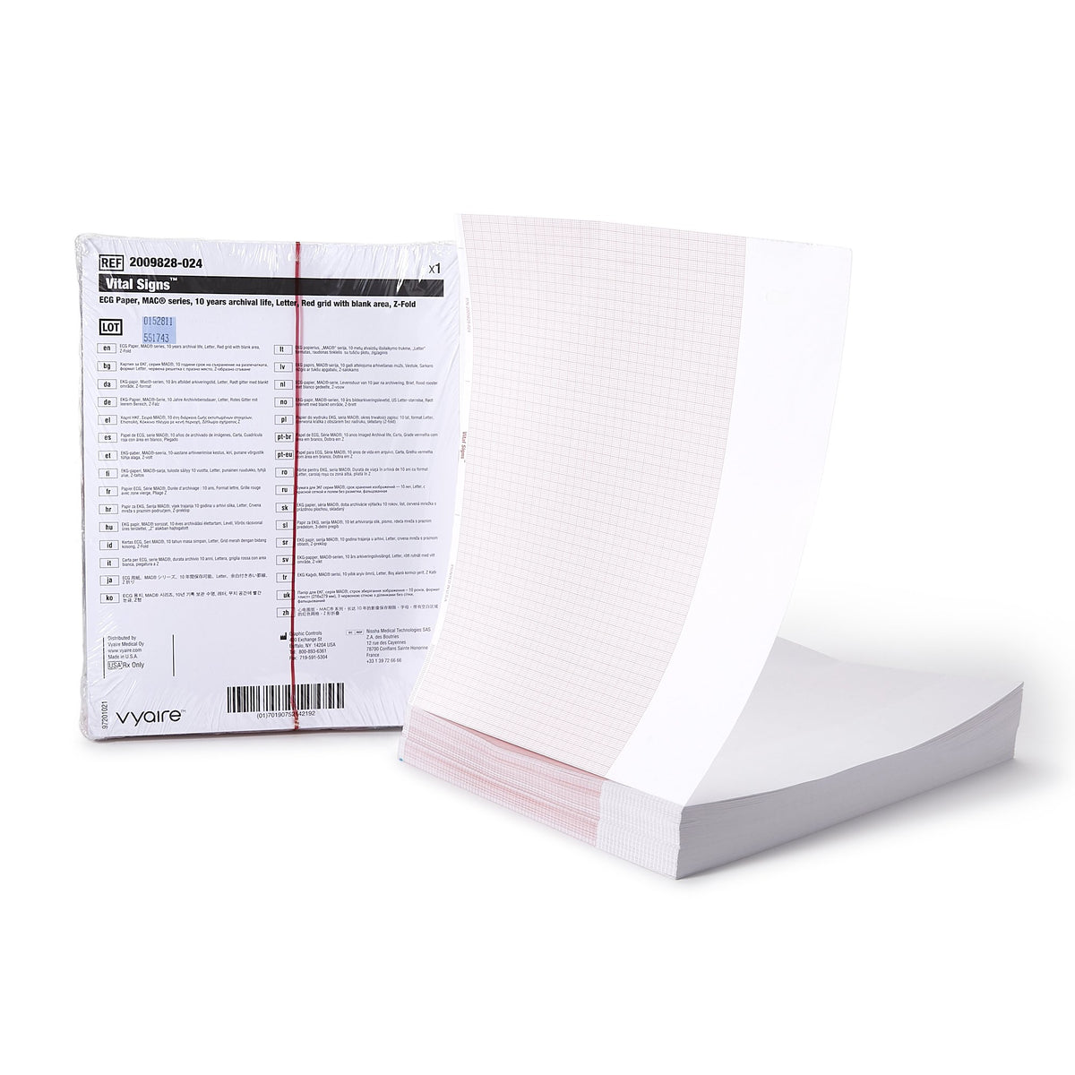 Recording Grid GE Recording Chart Paper Z-Fold Red Grid (285546_EA) – GoodEarth Health