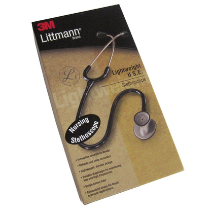 3M™ Littmann® Lightweight II S.E. General Exam Stethoscope Black 1-Tube 28 Inch Tube Double Sided Chestpiece (372943_EA)
