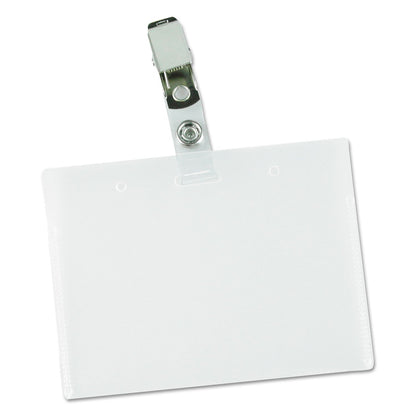universal-deluxe-clear-badge-holder-w-garment-safe-clips-num-unv56006_4