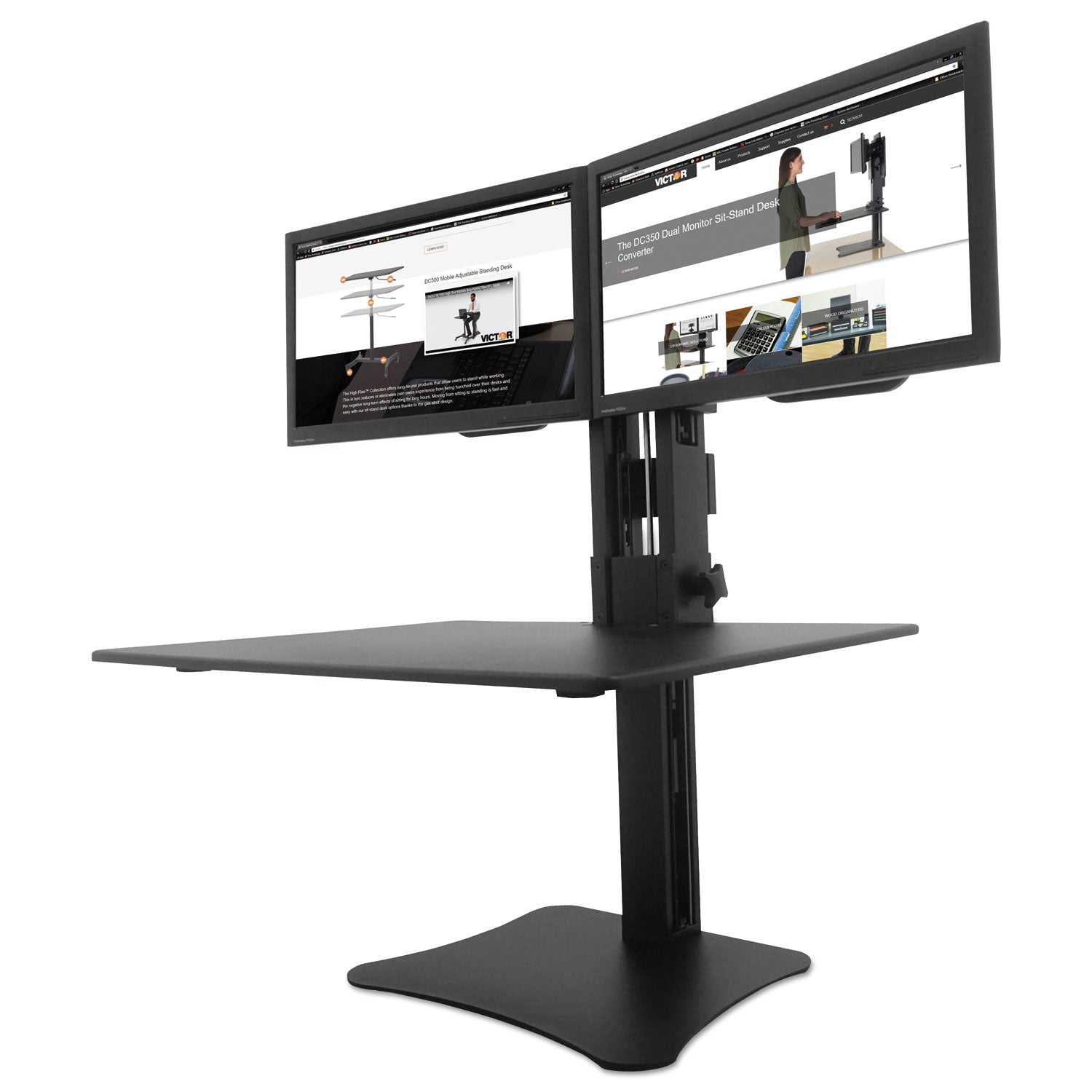 Victor® High Rise Dual Monitor Standing Desk Workstation, 28