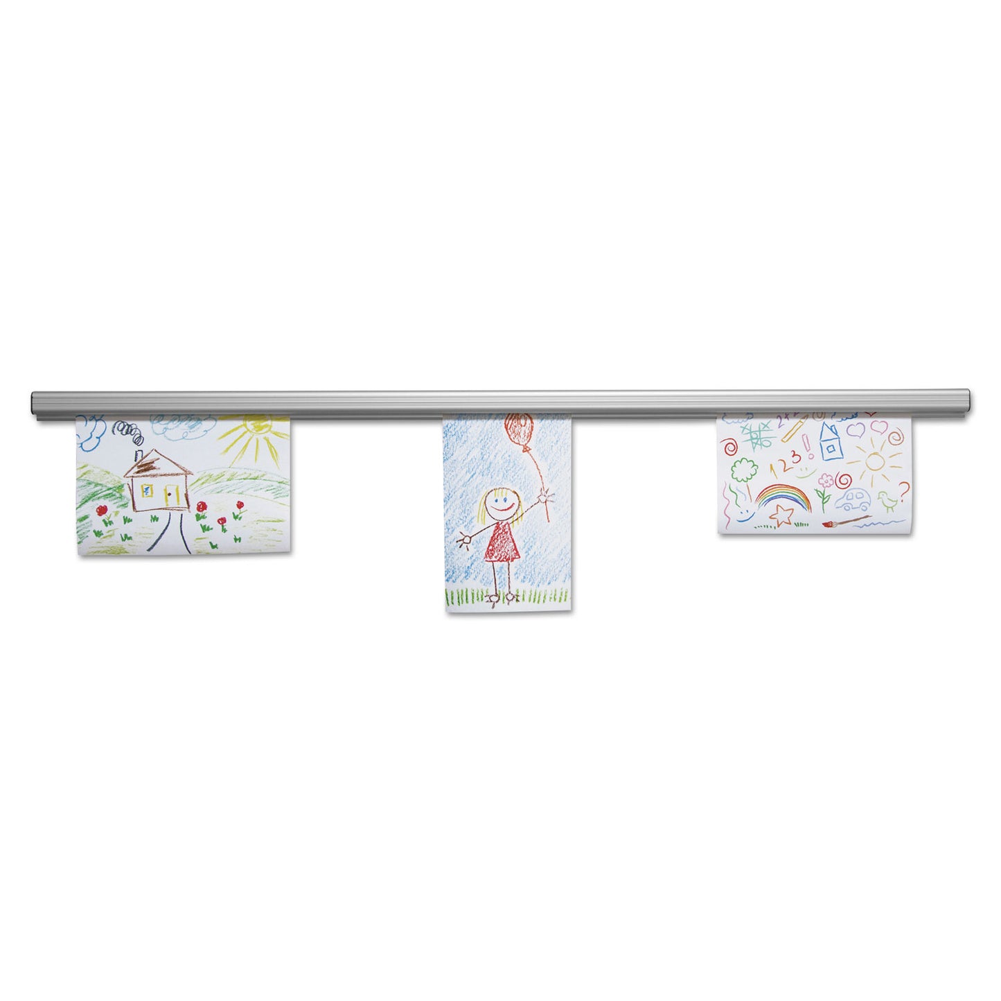 Advantus Grip-A-Strip Display Rails, 1.5" x 96", Satin Aluminum (AVT2015)