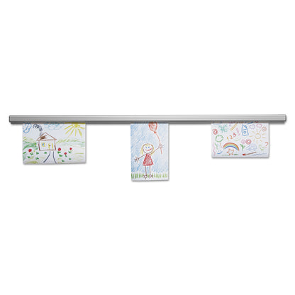 Advantus Grip-A-Strip Display Rails, 1.5" x 96", Satin Aluminum (AVT2015)