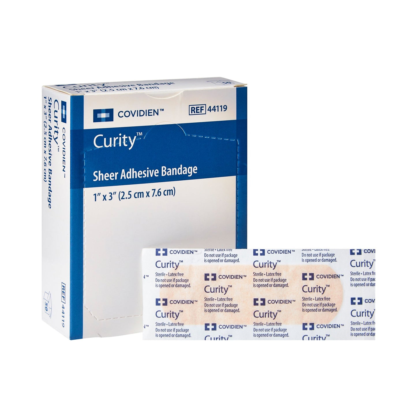 Curity™ Adhesive Strip 1 X 3 Inch Plastic Rectangle Sheer Sterile (915648_BX)