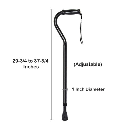 McKesson Offset Cane Steel 29-3/4 to 37-3/4 Inch Height Black (1065217_CS)
