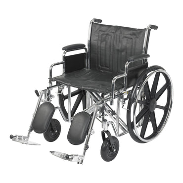 McKesson Bariatric Wheelchair Dual Axle Desk Length Arm Swing-Away Elevating Legrest Black Upholstery 22 Inch Seat Width Adult 450 lbs. Weight Capacity (1065281_EA)