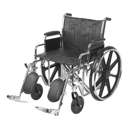 McKesson Bariatric Wheelchair Dual Axle Desk Length Arm Swing-Away Elevating Legrest Black Upholstery 22 Inch Seat Width Adult 450 lbs. Weight Capacity (1065281_EA)
