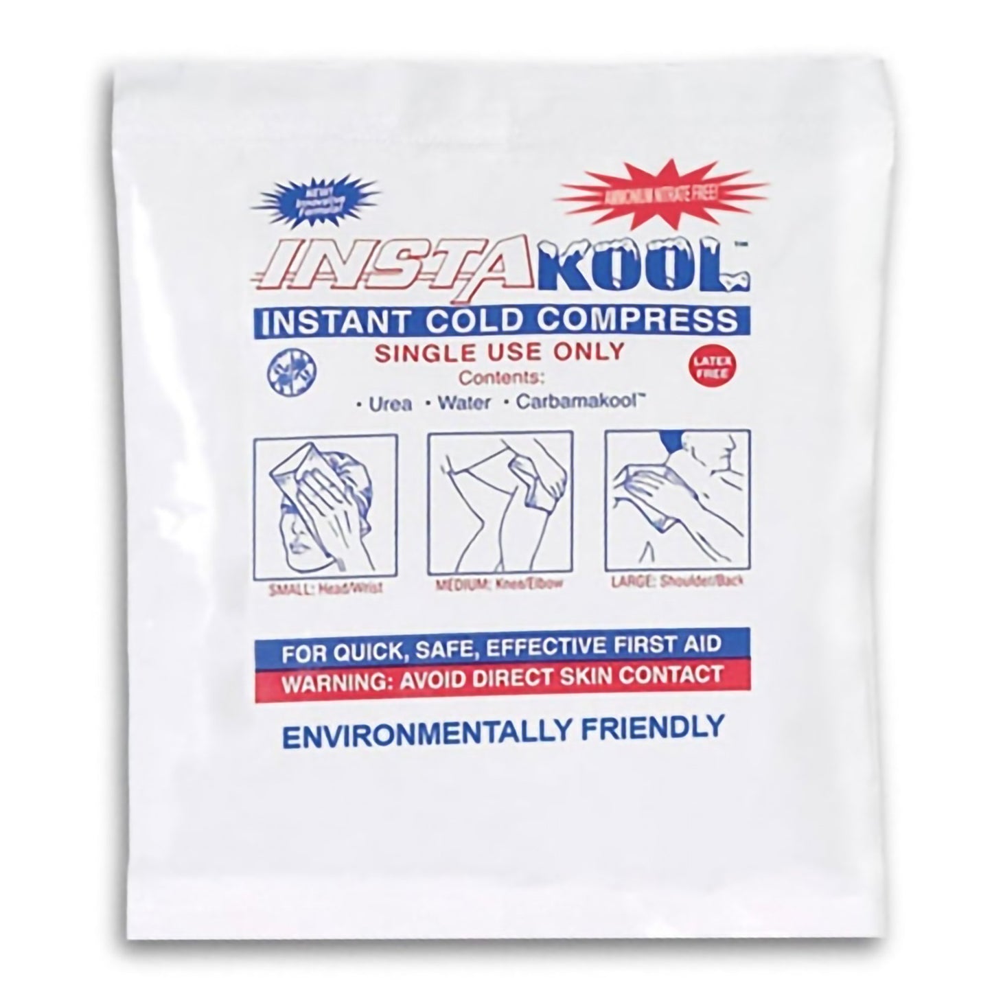 InstaKool™ Instant Cold Pack General Purpose Small 5 X 6 Inch Plastic / Urea / Water / CarbamaKool™ Disposable (1070504_EA)