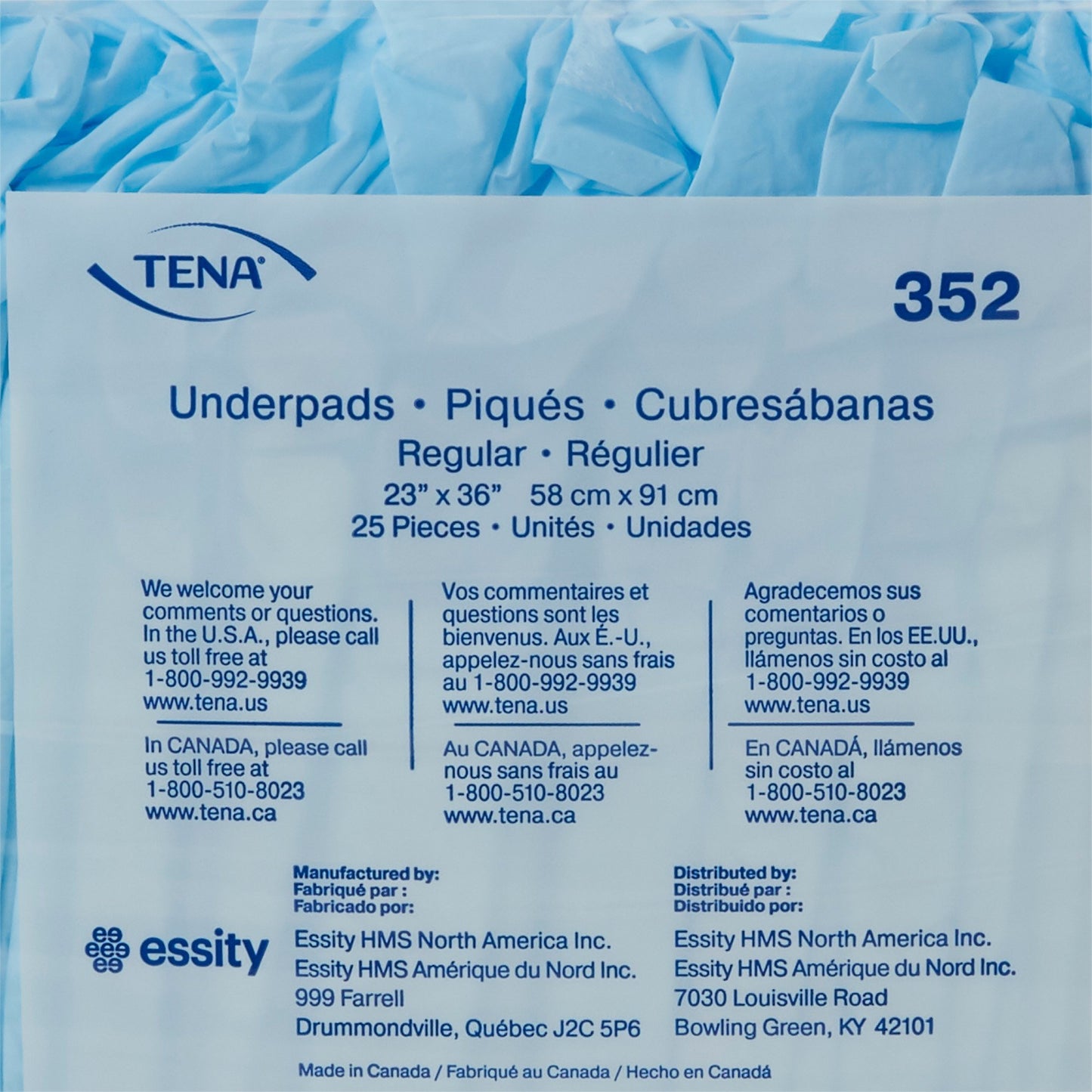 TENA® Regular Disposable Underpad 23 X 36 Inch Fluff Light Absorbency (762735_CS)