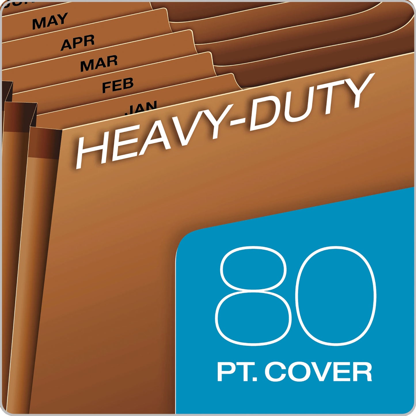 Pendaflex® Heavy-Duty Expanding File with Reinforced Flap, 12 Sections, Elastic Cord Closure, 1/3-Cut Tabs, Letter Size, Redrope (PFXR117MLHD)