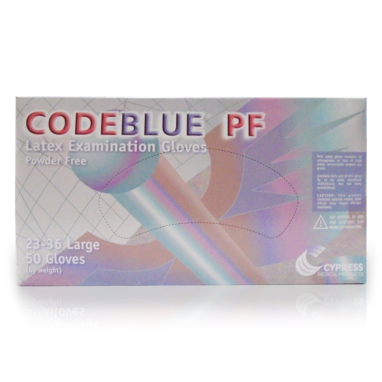 CODEBLUE® PF Exam Glove Large NonSterile Latex Extended Cuff Length Fully Textured Blue Not Rated (546242_CS)