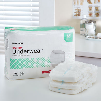 McKesson Unisex Adult Absorbent Underwear Pull On with Tear Away Seams Medium Disposable Moderate Absorbency (1123832_CS)