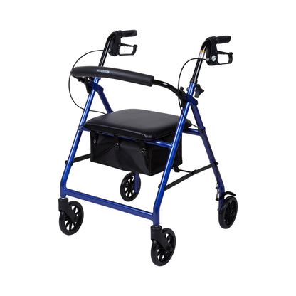 McKesson 4 Wheel Rollator Blue Adjustable Height / Folding Aluminum Frame (1065264_EA)