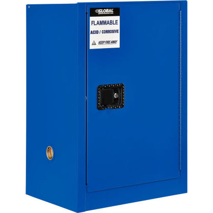 Global Industrial 12 Gallon Acid Corrosive Cabinet, Manual Close, 1 Door, 23"W x 18"D x 35"H (WB316064)
