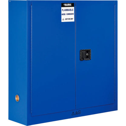 Global Industrial 24 Gallon Acid Corrosive Cabinet, Manual Close, 2 Door, 43"W x 12"D x 44"H (WB316065)