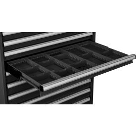 Global Industrial Divider Kit for 3"H Drawer of Modular Drawer Cabinet 36"W x 24"D, Black (WB316070)