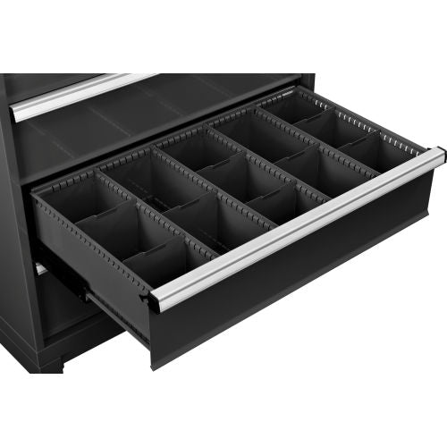 Global Industrial Divider Kit for 8"H Drawer of Modular Drawer Cabinet 36"W x 24"D, Black (WB316074)