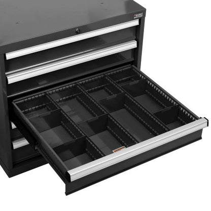 Global Industrial Divider Kit for 5"H Drawer of Modular Drawer Cabinet 30"W x 27"D, Black (WB316076)