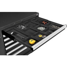 Global Industrial Divider Kit for 3"H Drawer of Modular Drawer Cabinet 30"W x 27"D, Black (WB316080)