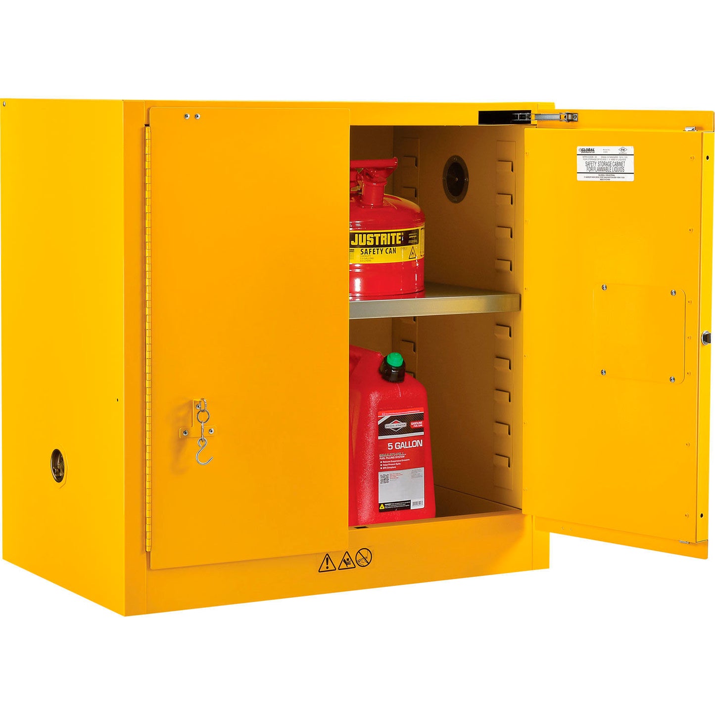 Global Industrial Flammable Cabinet, Self Close Single Door, 22 Gallon, 35"Wx22"Dx35"H (WB316093)