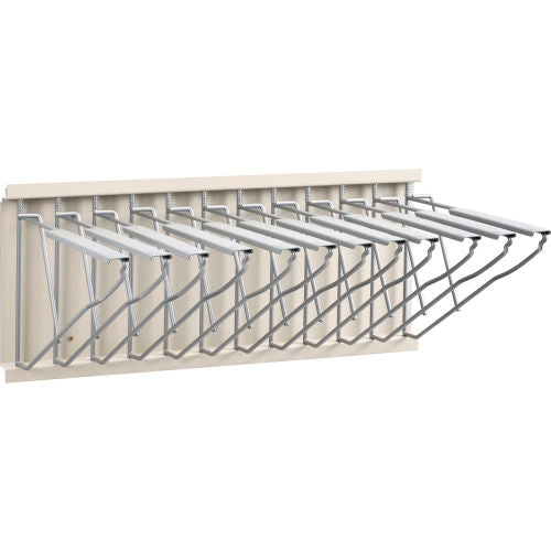 Interion Blueprint Wall Mount Storage Rack with 12 Hangers, 23"W, White (WB316107)