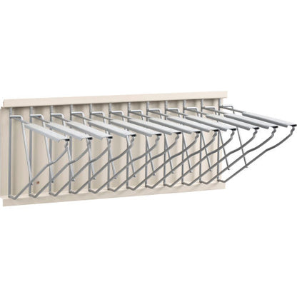 Interion Blueprint Wall Mount Storage Rack with 12 Hangers, 23"W, White (WB316107)