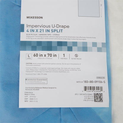 McKesson Orthopedic Drape Impervious U-Drape 60 W X 70 L Inch Sterile (1101275_CS)
