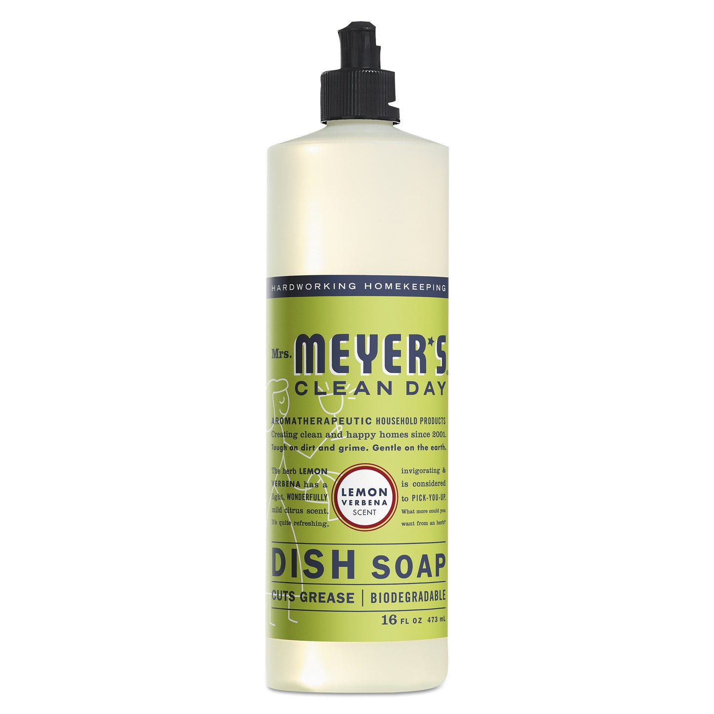 Mrs. Meyer's® Dish Soap, Lemon Verbena Scent, 16 oz Bottle (SJN347635EA)