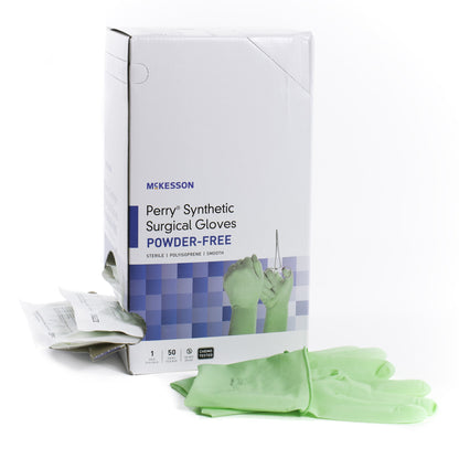 McKesson Perry® Performance Plus Surgical Glove Size 7 Sterile Polyisoprene Standard Cuff Length Smooth Green Chemo Tested (1044722_PR)