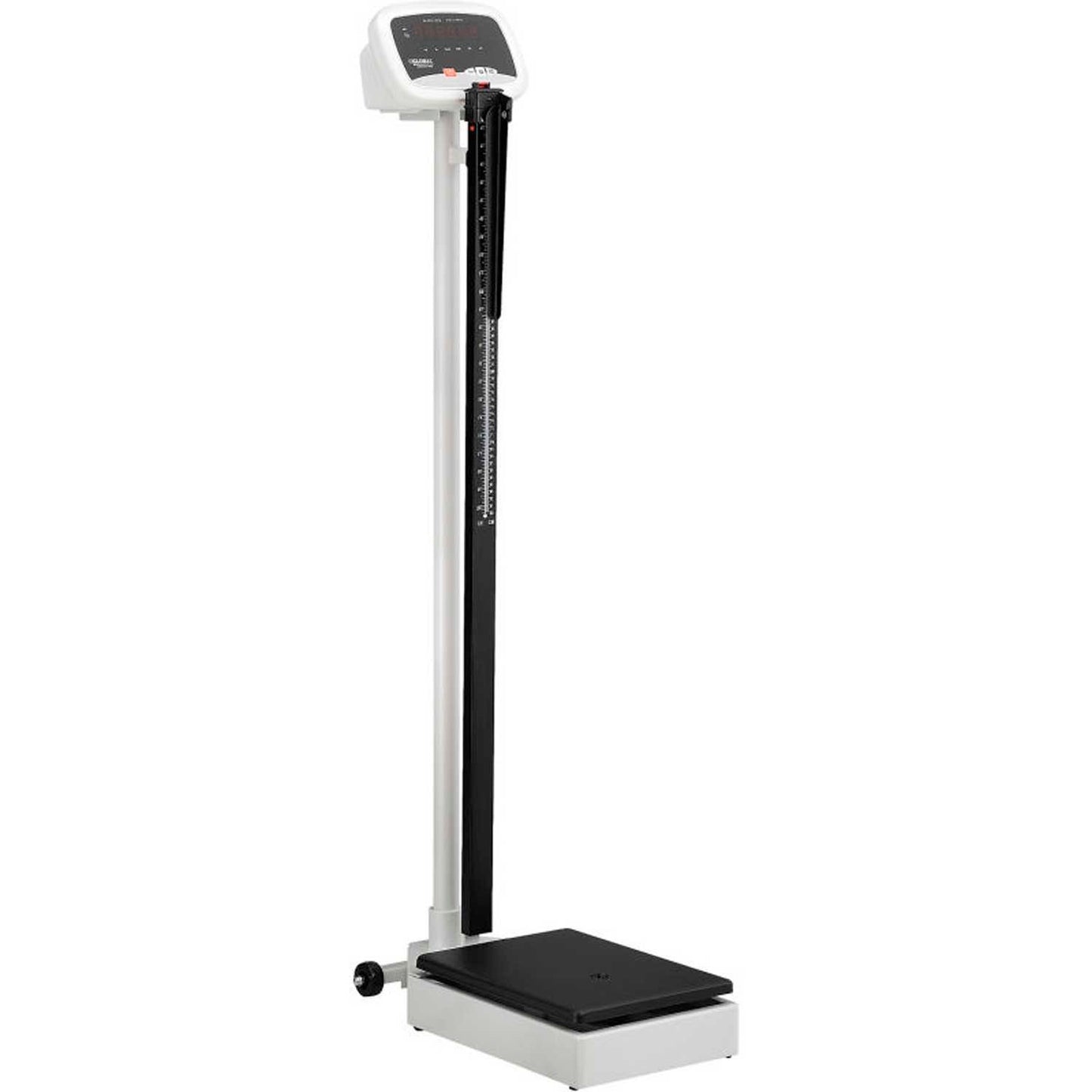 Global Industrial Digital Physician Scale w/ Height Rod, 600 Lb Capacity, 10-5/8"L x 14-3/4"W (WB318503)
