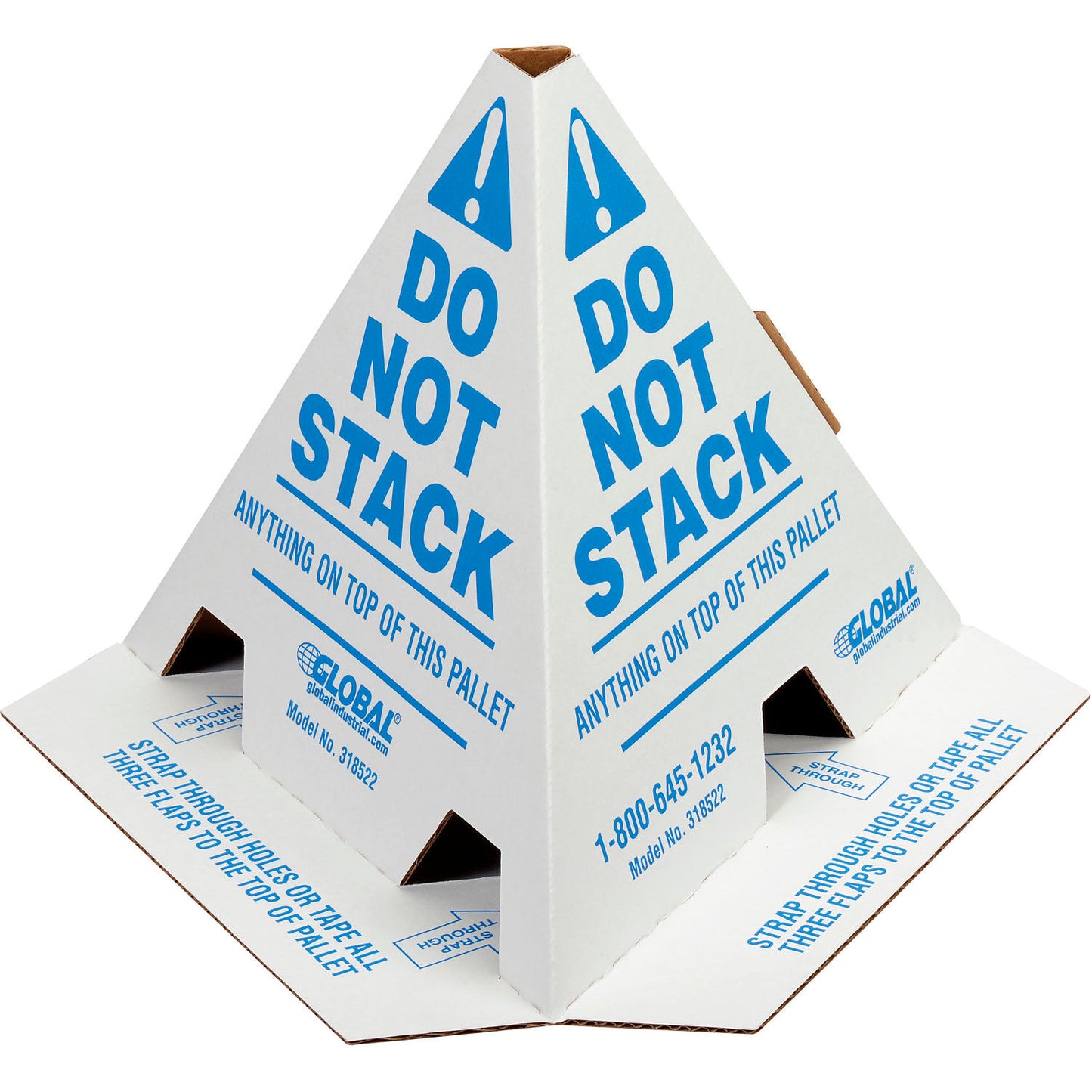 Global Industrial "Do Not Stack" Printed Pallet Cones, White, 50/Pack (WB318522)