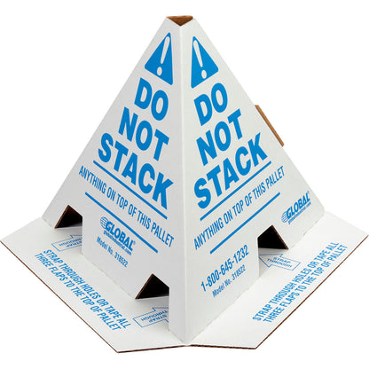 Global Industrial "Do Not Stack" Printed Pallet Cones, White, 50/Pack (WB318522)