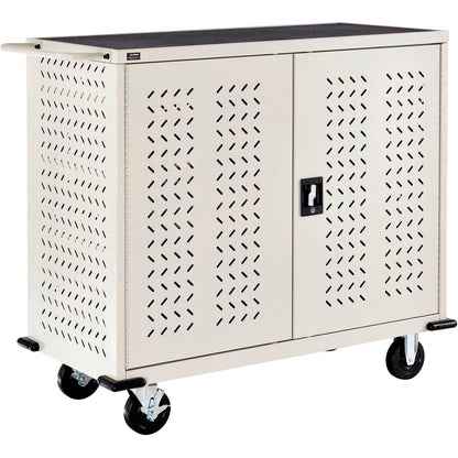 Global Industrial Mobile Charging Cart for 24 Chromebooks & Tablets, Putty, Assembled (WB251761PYA)