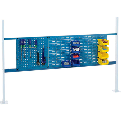 Global Industrial 18" Pegboard & 36" Louver Panel Kit, 72"W, Blue (WB318862BL)