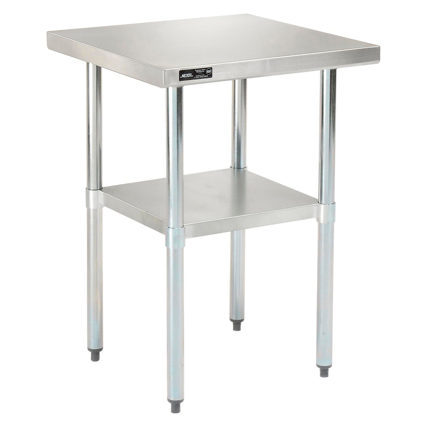 Global Industrial 430 Stainless Steel Table, 24 x 24", Undershelf (WB319054)