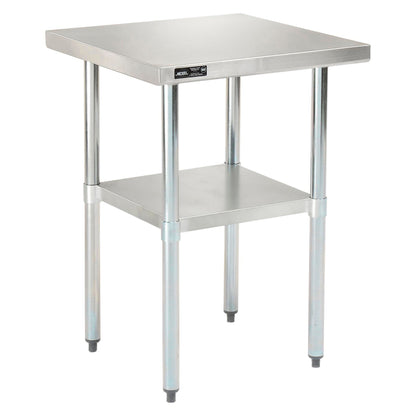 Global Industrial 430 Stainless Steel Table, 24 x 24", Undershelf (WB319054)