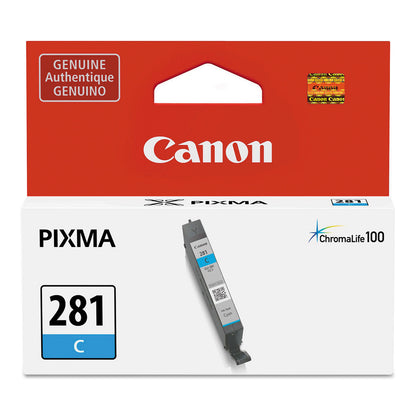 Canon® 2088C001 (CLI-281) ChromaLife100+ Ink, 259 Page-Yield, Cyan (CNM2088C001)