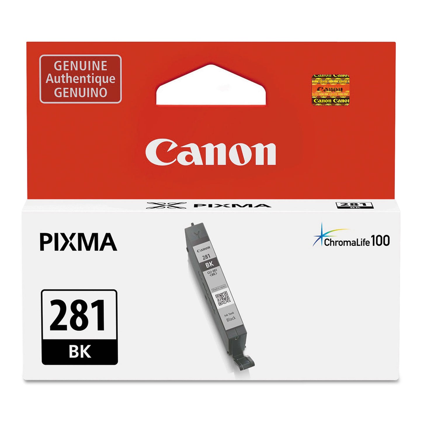 Canon® 2091C001 (CLI-281) ChromaLife100+ Ink, 750 Page-Yield, Black (CNM2091C001)