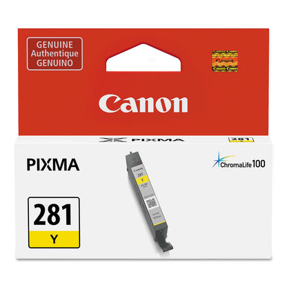 Canon® 2090C001 (CLI-281) ChromaLife100+ Ink, 259 Page-Yield, Yellow (CNM2090C001)