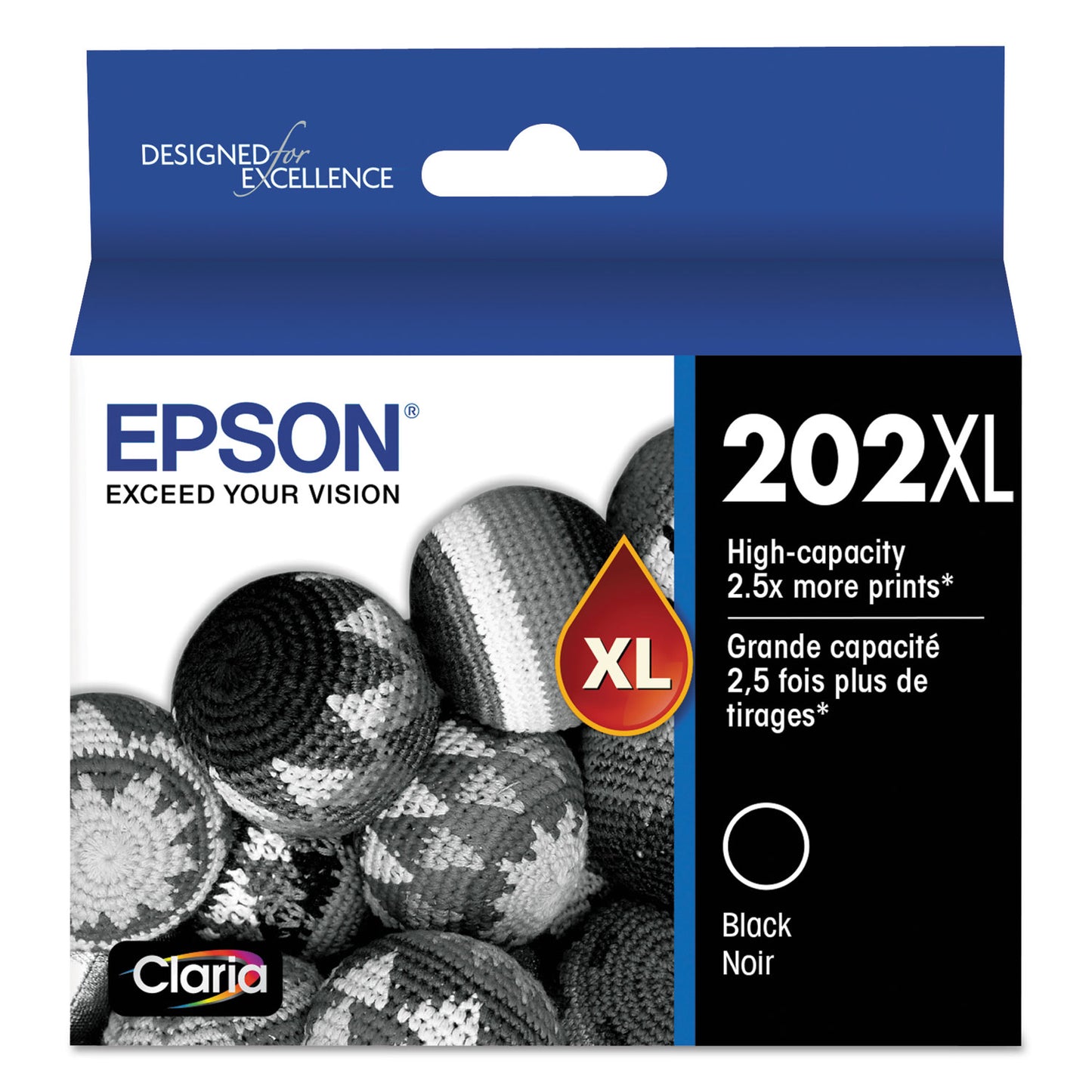Epson® T202XL120-S (202XL) Claria High-Yield Ink, 550 Page-Yield, Black (EPST202XL120S)